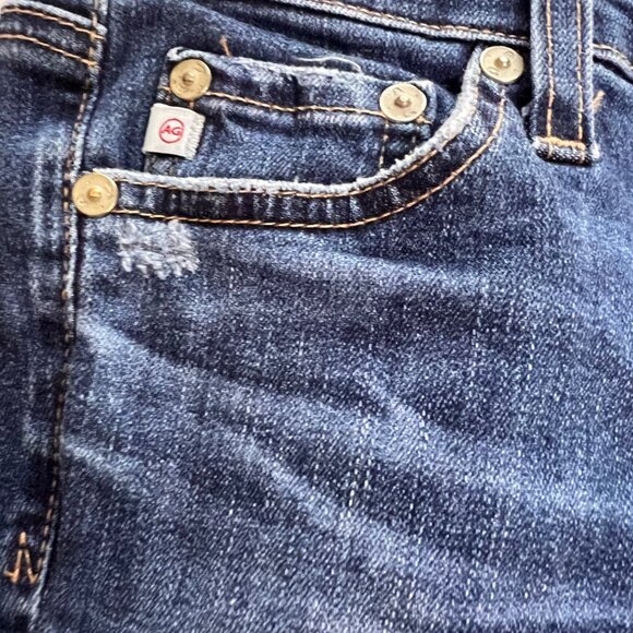 AG-Adriana Goldschmeid Jeans Womens Slim Fit Legging Ankle Size 25 Blue Distress - Picture 9 of 14